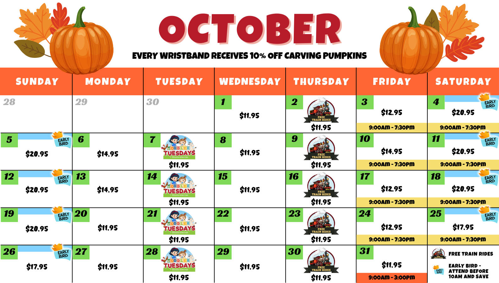 october fall 2025 calendar